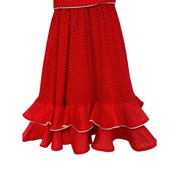 Vintage Red Polka Dot Rockabilly Sissy Square Dance Dress - Picture 3 of 5